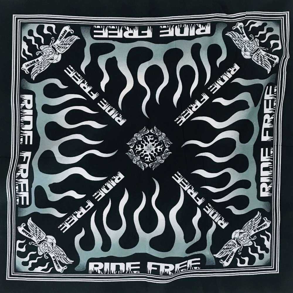 Cotton square scarf, skull head, hip-hop headscarf, outdoor large handkerchief, handkerchief, sports sweat-absorbing wrap