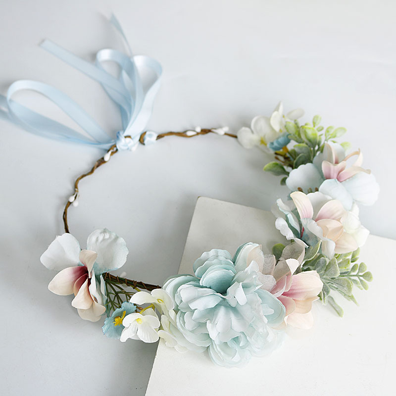 Korean-style garland headwear, forest girlish bride headwear, super fairy-like accessories, princess girl festival performance headwear and hair band Specification image