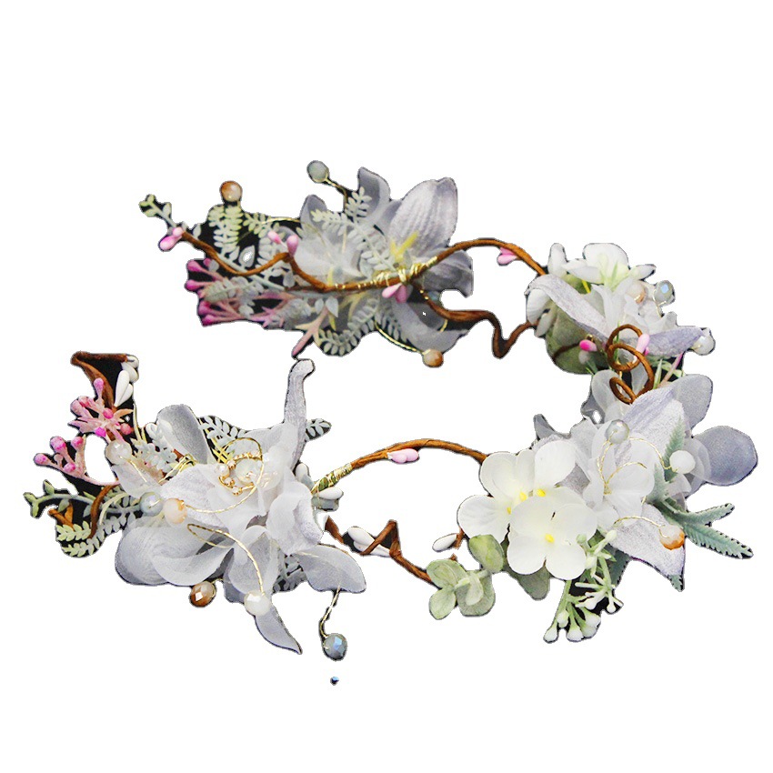 Japanese-style sweet seaside vacation photography flower wreath, children's festival performance headwear, forest girl Hawaiian half-ring hair accessory Item Picture