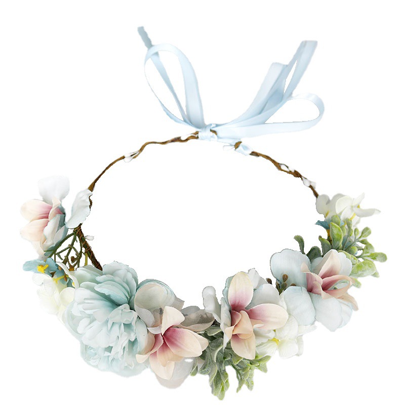 Korean-style garland headwear, forest girlish bride headwear, super fairy-like accessories, princess girl festival performance headwear and hair band Item Picture