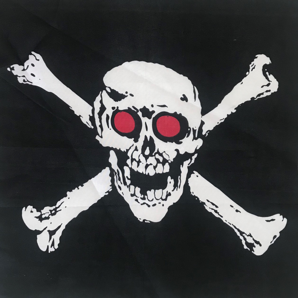 Cotton square scarf, skull head, hip-hop headscarf, outdoor large handkerchief, handkerchief, sports sweat-absorbing wrap Specification image