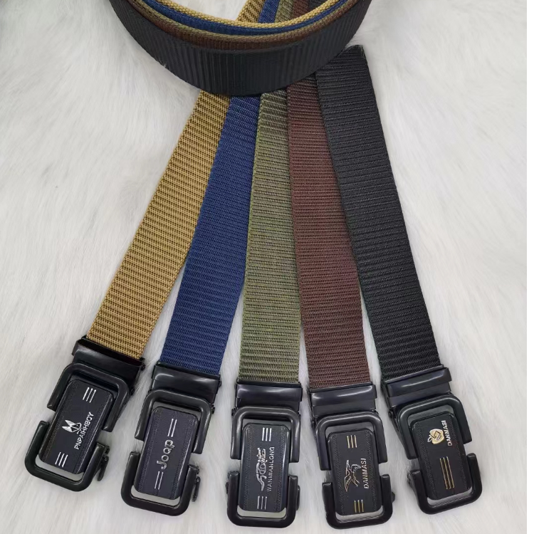 战术腰带帆布户外尼龙自动款无牙扣腰带男士皮带厂家批发结实耐用