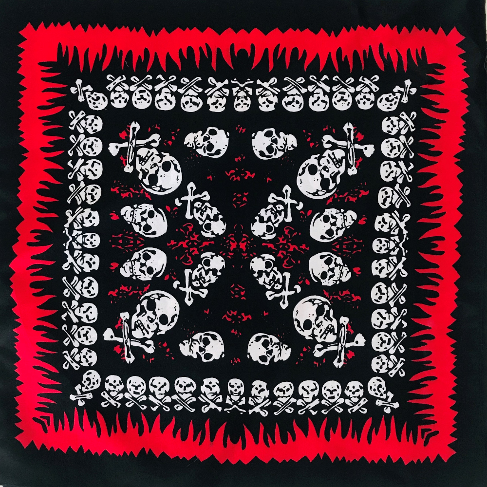 Square handkerchiefs, street stalls, foreign trade items, cotton skull square handkerchiefs, head hip-hop headscarves, outdoor large handkerchiefs, handkerchiefs, sports sweat-absorbing wrapping towels, foreign trade items