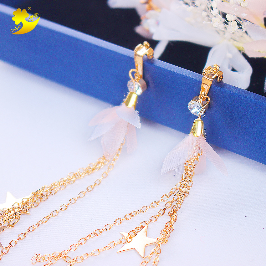 Luxurious retro bride's crown, starry sky, forest-style hairband headwear, studio photography, fashionable and sweet earrings set Application Scenario