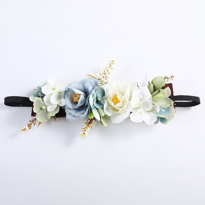 Cross-border European and American headwear and hair bands, simulated flower hair heads, flower Japanese and Korean style hair accessories, photo studio photo shoot and portrait headwear wholesale Item Picture