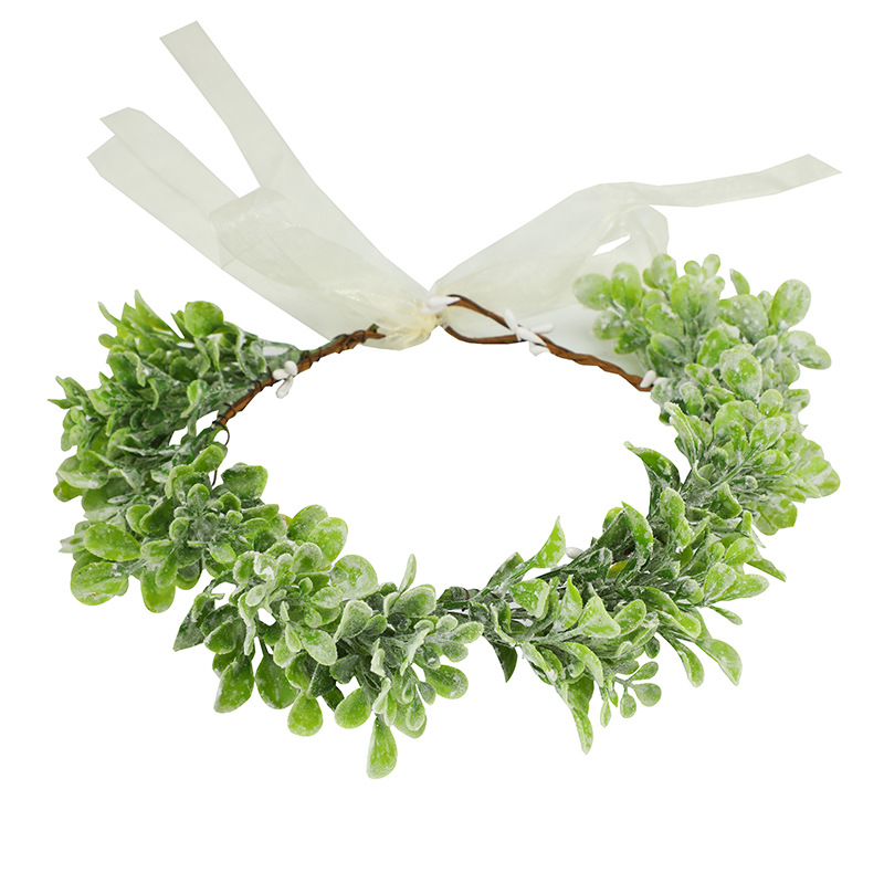New and fresh faux branches, mint leaves, mugwort leaves, forest-themed plastic branches, and super fairy flower ring headwear for brides are in stock Item Picture