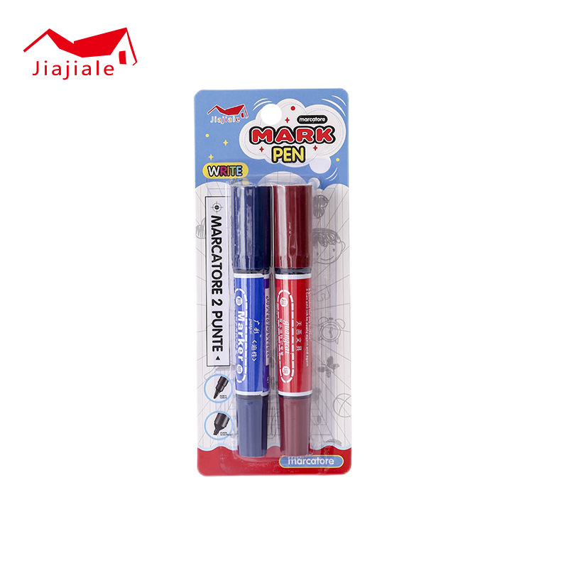 2pc dual-purpose marker pens, oil-based quick-drying large head pens, thick pens, signature pens, logistics marker pens, marker pens wholesale Item Picture