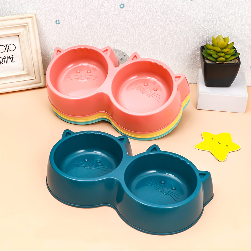 Clearance cat food pot doble tazón a prueba de volteo para gatos beber agua comer arroz tazón de alimentación automática 2 en 1 suministros para gatos daquan Specification image