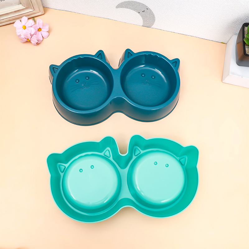 Clearance cat food pot doble tazón a prueba de volteo para gatos beber agua comer arroz tazón de alimentación automática 2 en 1 suministros para gatos daquan Application Scenario