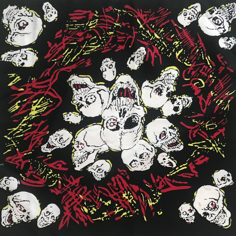 Cotton square scarf, skull head, hip-hop headscarf, outdoor large handkerchief, handkerchief, sports sweat-absorbing wrap Specification image