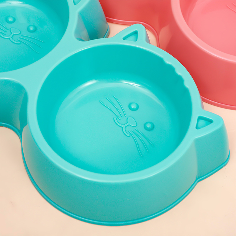 Clearance cat food pot doble tazón a prueba de volteo para gatos beber agua comer arroz tazón de alimentación automática 2 en 1 suministros para gatos daquan details Picture