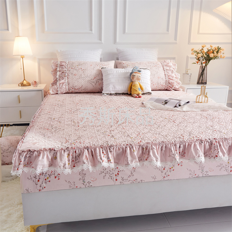 2022 New pure cotton bed cover, single-piece cotton-padded bedspread, fully wrapped bed cover, mattress cover, Simmons protective cover Specification image