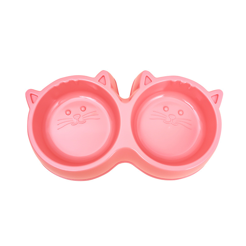 Clearance cat food pot doble tazón a prueba de volteo para gatos beber agua comer arroz tazón de alimentación automática 2 en 1 suministros para gatos daquan Item Picture