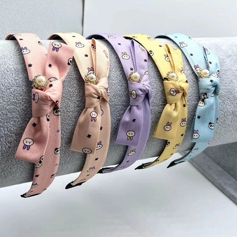 B1515 Pearl dot diamond bow tie Headband, exquisite accessory, Yiwu 2-yuan hair band Headband, hair clip, hair accessory Item Picture