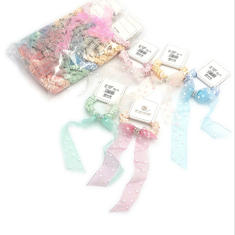 A3331 Ribbon pearl bow hair band Hair Rope Hair band Hair Tie Hair band Rubber Band Japanese and Korean accessories 2-yuan store wholesale Specification image