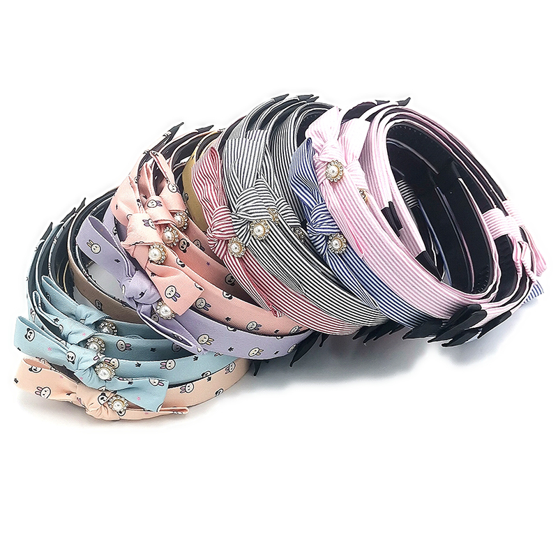 B1515 Pearl dot diamond bow tie Headband, exquisite accessory, Yiwu 2-yuan hair band Headband, hair clip, hair accessory details Picture