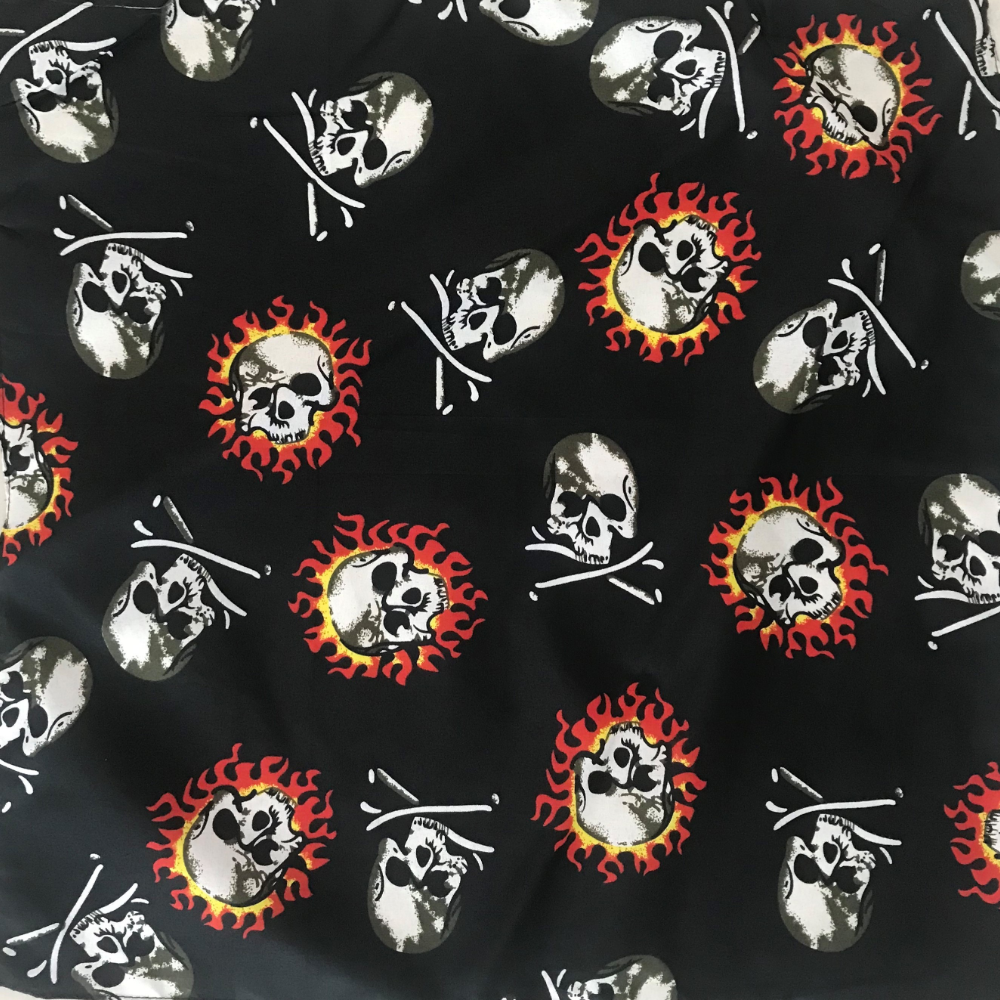 Cotton square scarf, skull head, hip-hop headscarf, outdoor large handkerchief, handkerchief, sports sweat-absorbing wrap Item Picture