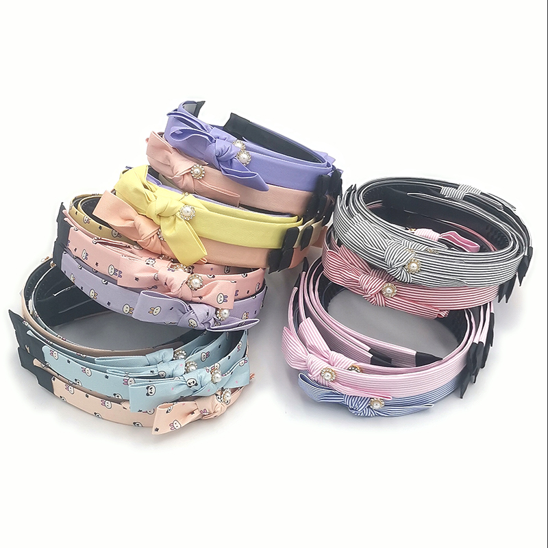 B1515 Pearl dot diamond bow tie Headband, exquisite accessory, Yiwu 2-yuan hair band Headband, hair clip, hair accessory Specification image
