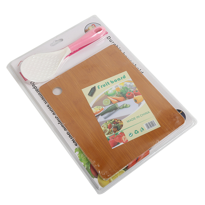 Factory wholesale practical rice spoon and cutting board sets, supermarket supply, laminated board and cutting board in stock, household daily necessities Item Picture
