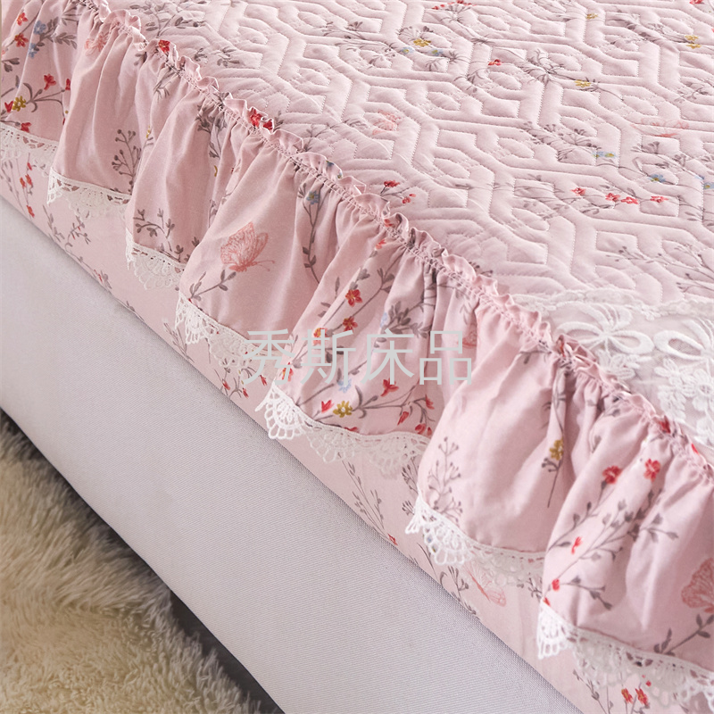 2022 New pure cotton bed cover, single-piece cotton-padded bedspread, fully wrapped bed cover, mattress cover, Simmons protective cover Item Picture