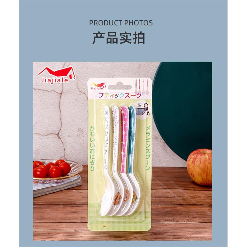 Melamine spoon, long-handled spoon, porcelain imitation colored hook spoon, porcelain imitation ramen hot pot spoon, soup spoon, spoon, commercial restaurant Item Picture