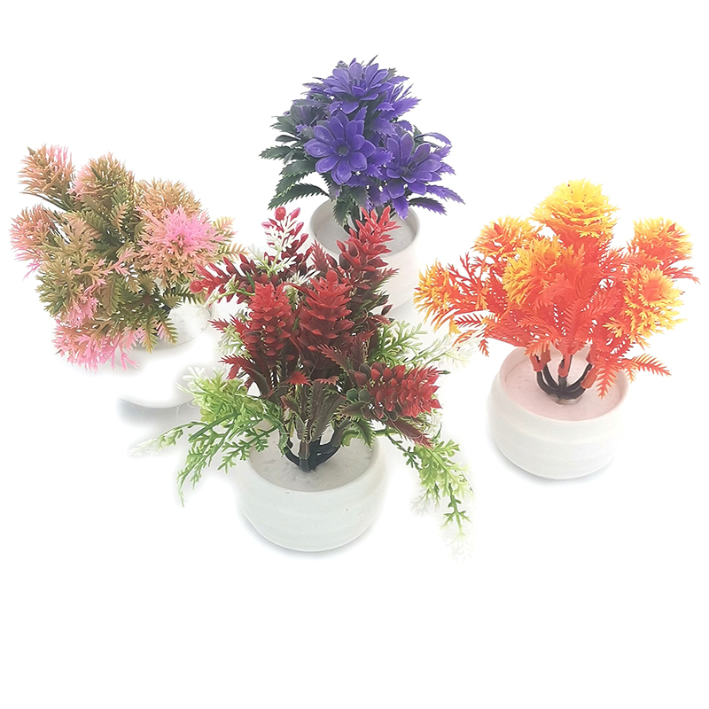 I1922 Fine safflower potted plant, mini pulp pot simulation for home indoor balcony placement details Picture