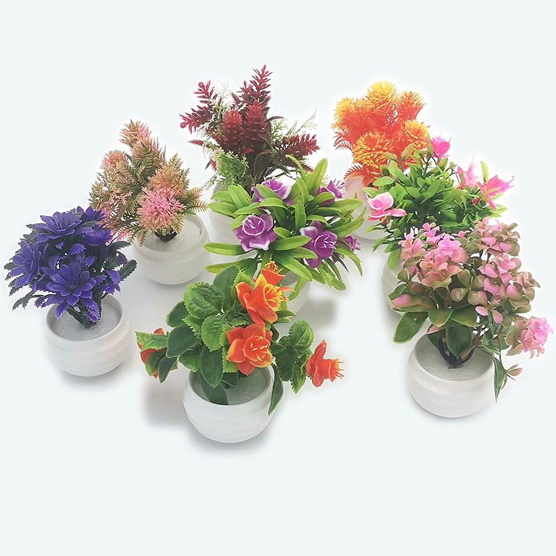 I1923 small flower potted plant, mini pulp pot simulation for indoor balcony placement in home Application Scenario