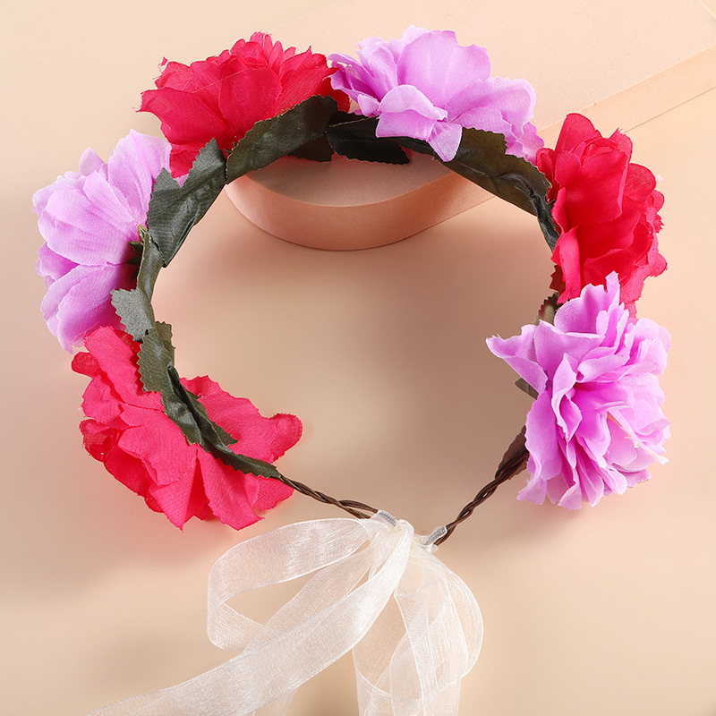 Handmade diy girls' hair accessories, European and American outdoor lawn wedding bride's fabric simulation garland, bridesmaid outfit hair band Application Scenario