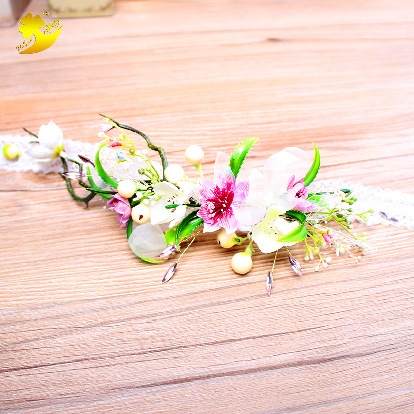 Korean-style wedding hair bands and headbands, forest-themed faux flowers, plastic lace, photo studio accessories, women's style Item Picture