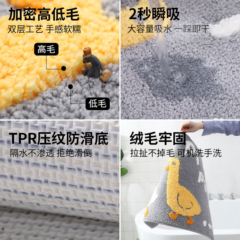 Children's crawling MATS, cute cat bathroom and toilet water-absorbing anti-slip foot MATS, floor MATS, simple home bedroom entrance MATS Application Scenario