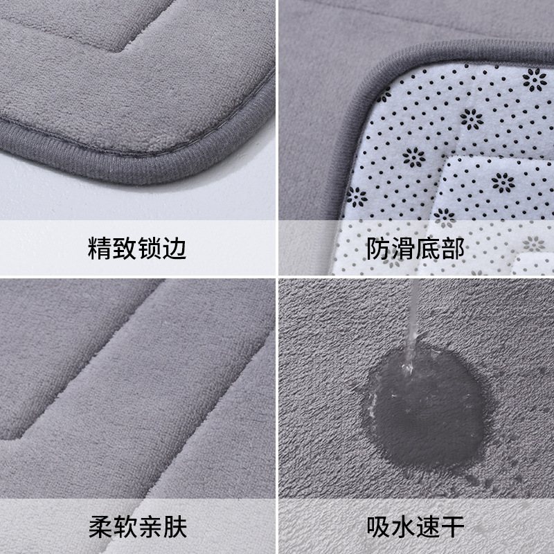 Cross-border simple, slow rebound, memory absorbent floor MATS, bathroom and bedroom anti-slip foot MATS, kitchen door MATS, home carpets details Picture
