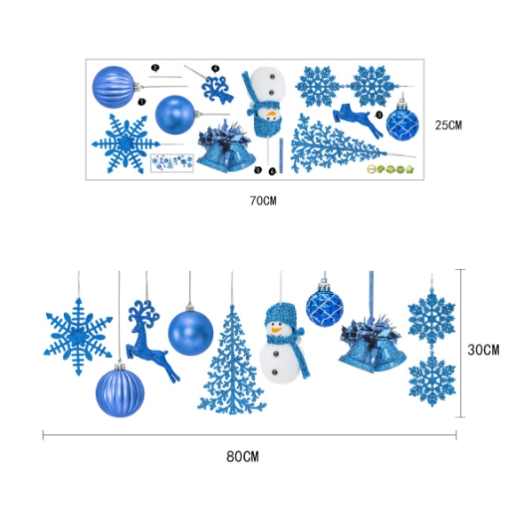 Christmas Snowflake Deer Ball Pendant Decorative Wall With Children's Room Background Wall Window Christmas Stickers Item Picture