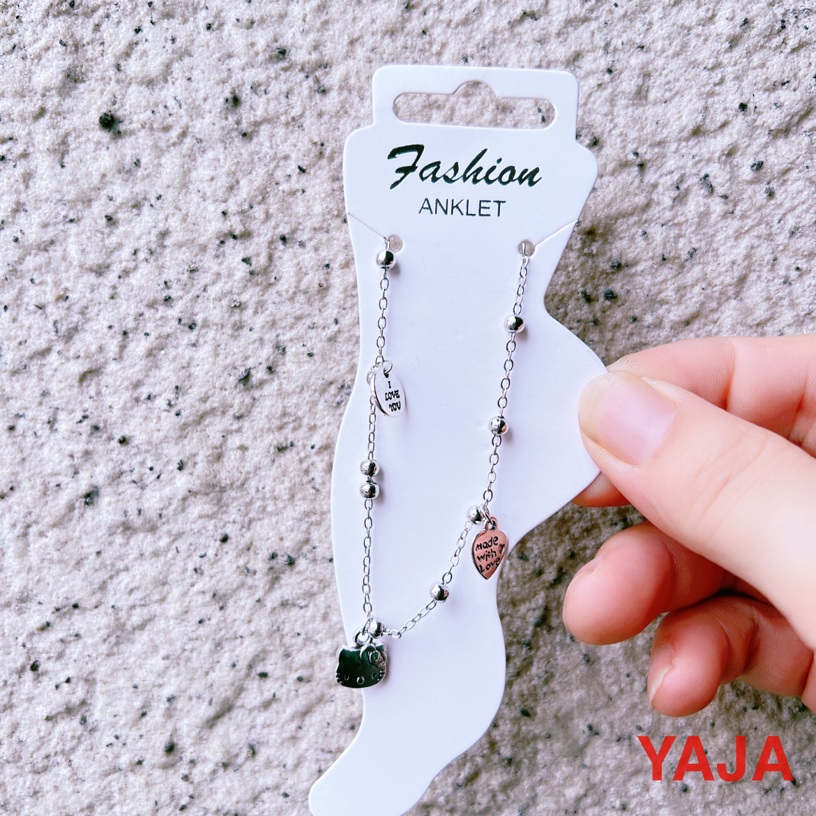 YAJA珠链吊坠脚链夏季小众设计2022年新款脚饰多款式爱心新颖饰品细节图