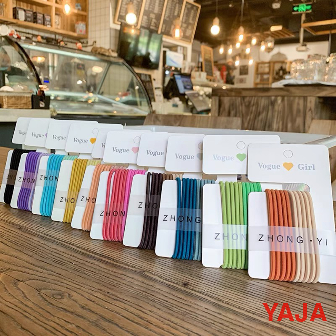YAJA's simple headband, candy-colored hair band, 10-piece rubber band, girl's hair band, rainbow hair accessory, braid, high elasticity details Picture