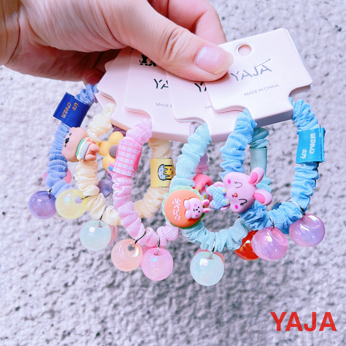 YAJA hair bands, ponytail hair ties, rubber bands, high-elasticity student hair ties, cute hair accessories for little girls, rubber band headwear Item Picture