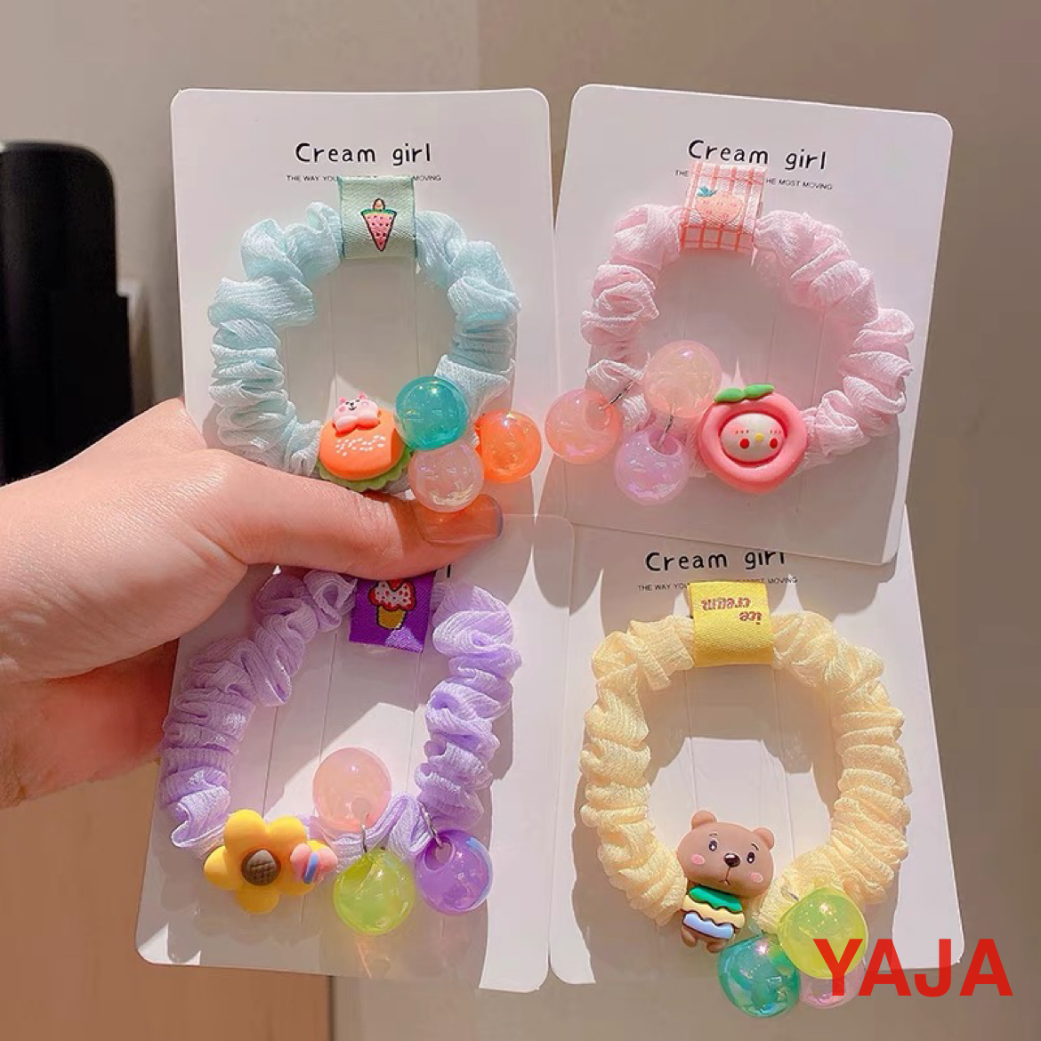 YAJA hair bands, ponytail hair ties, rubber bands, high-elasticity student hair ties, cute hair accessories for little girls, rubber band headwear details Picture
