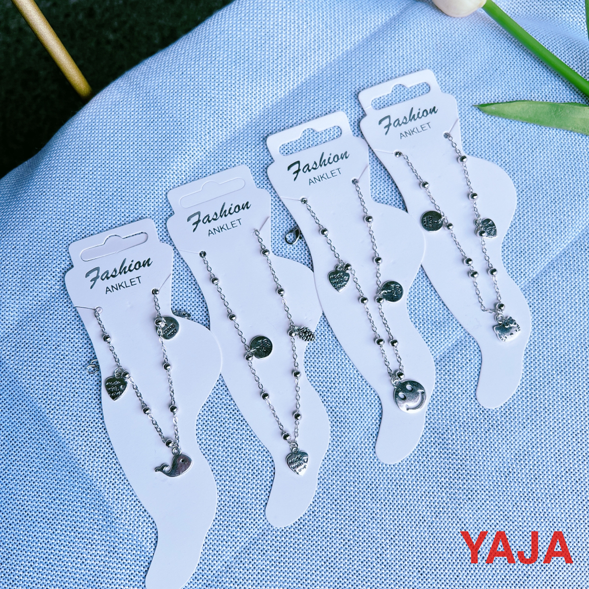 YAJA珠链吊坠脚链夏季小众设计2022年新款脚饰多款式爱心新颖饰品产品图