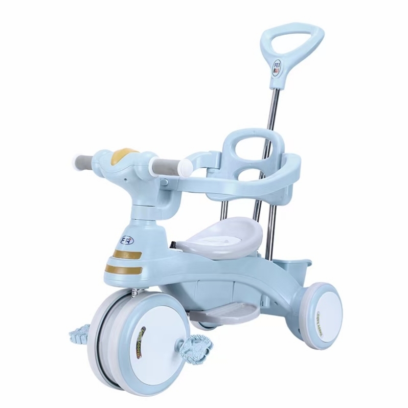 步云三轮车推车婴儿车带音乐带遮阳棚可脚踏安全护栏带篮框