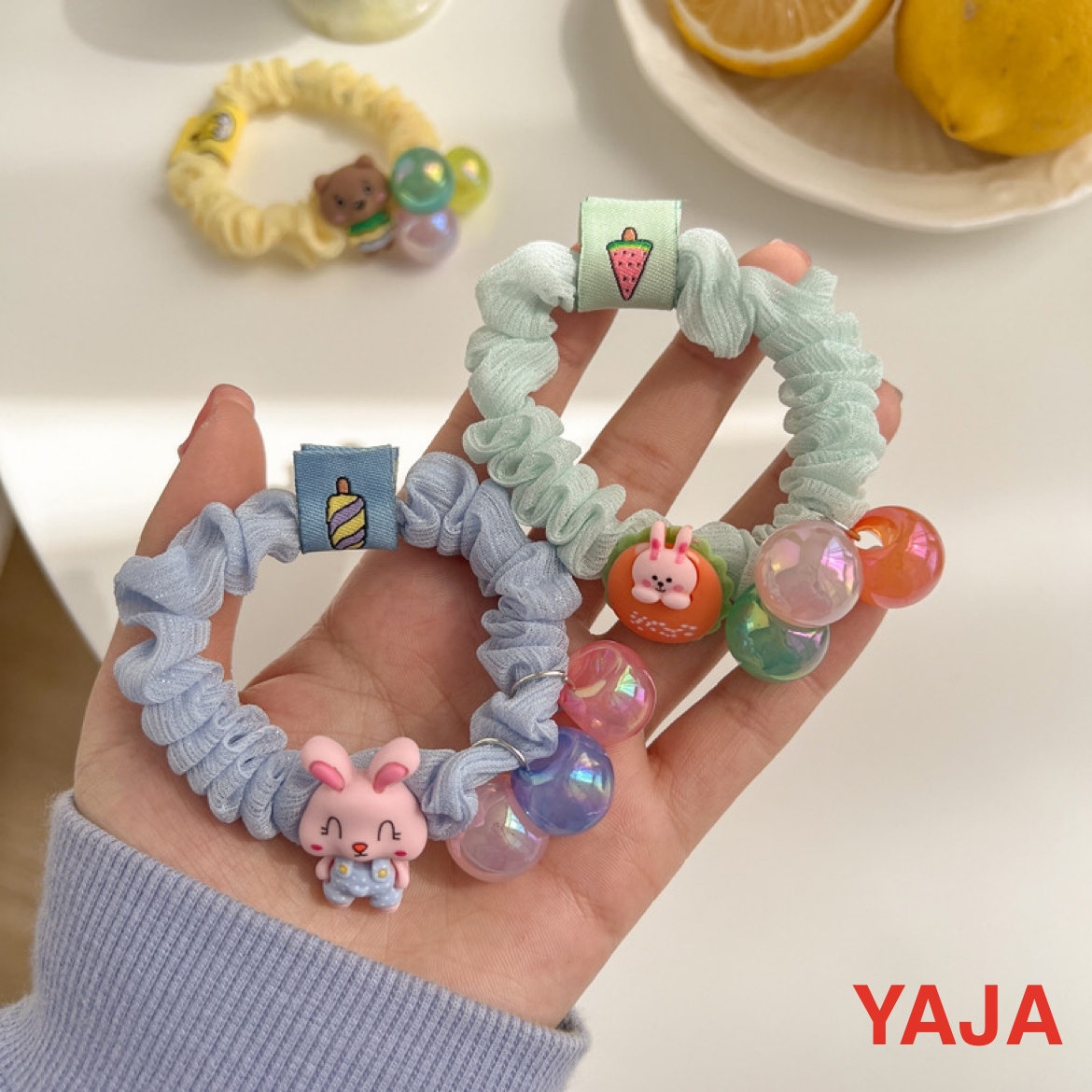 YAJA hair bands, ponytail hair ties, rubber bands, high-elasticity student hair ties, cute hair accessories for little girls, rubber band headwear Specification image