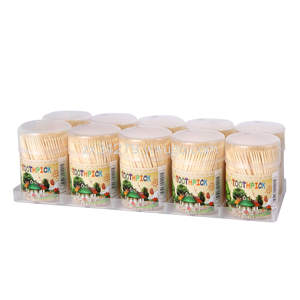 Round bucket lots of environmentally friendly disposable toothpicks
