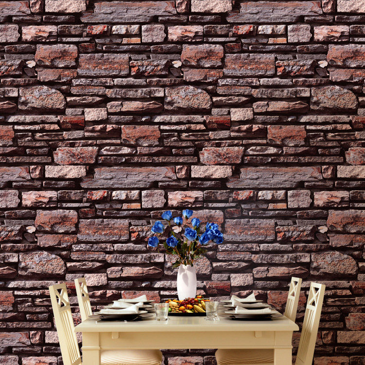 Retro 3d three-dimensional brick wallpaper brick stone cultural stone restaurant snacks guesthouse background wall wallpaper is not self-adhesive thumbnail