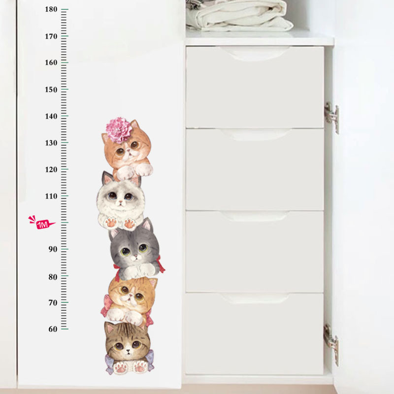 Flat wall stickers SK7178 Cat height stickers children's room living room kindergarten decorative wall stickers to picture mural