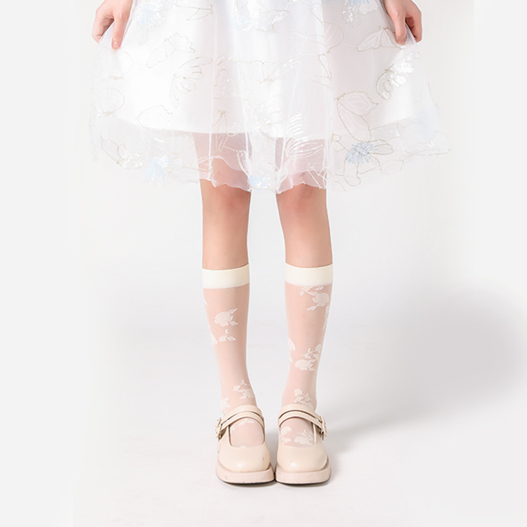 Yanjie lace short socks for women, 2024 new summer thin calf socks for women, Fairy rose mid-calf socks, trendy one-piece delivery Application Scenario