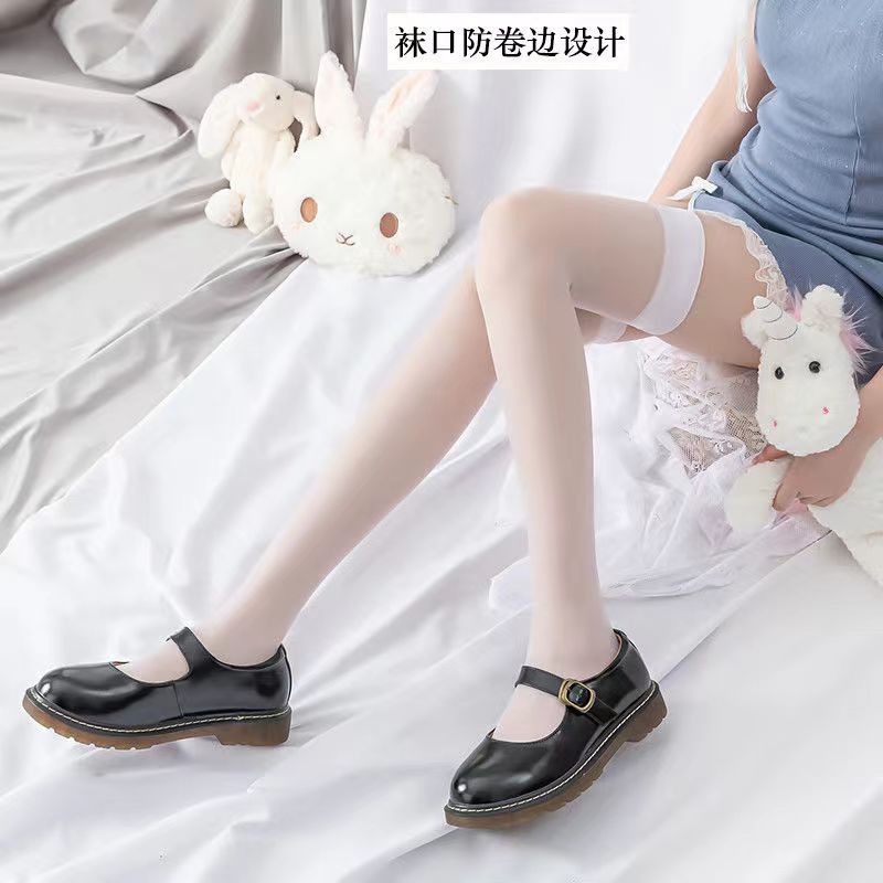One-piece consignment of socks from the street stall: Sister Yan's thin black calf socks for women, freely cut Japanese-style JK socks, summer high-top long socks, long-top knee-high socks details Picture