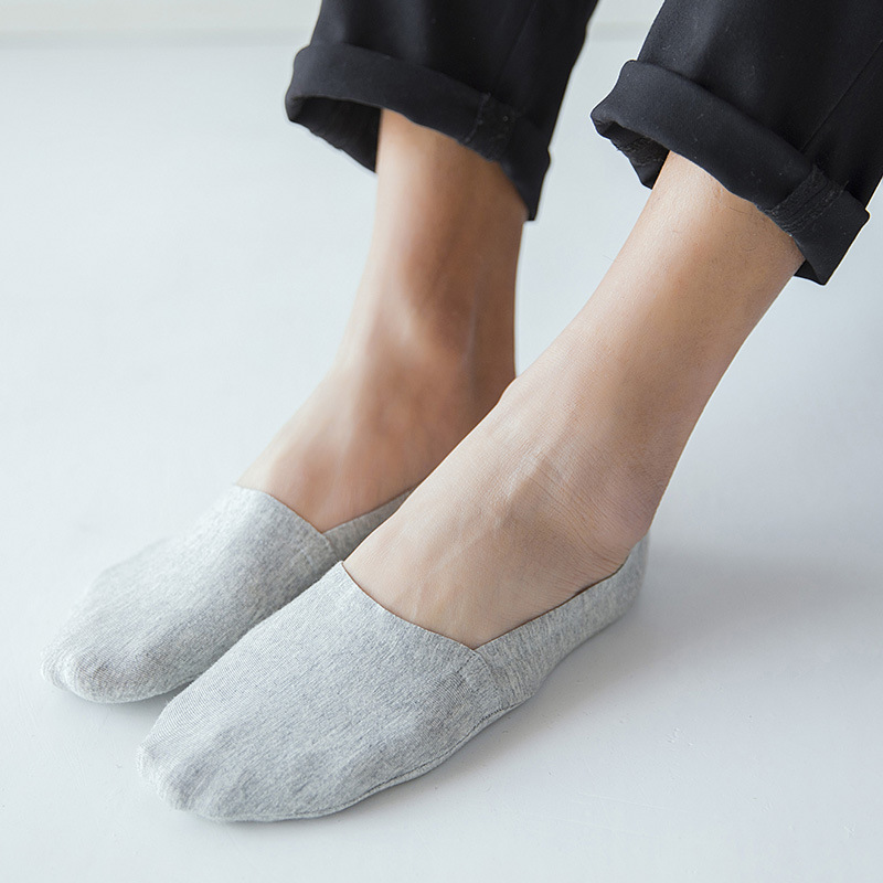 A05 Standalone packaging New men's invisible socks Cotton socks low-top shallow-mouthed anti-slip silicone modal cotton socks Specification image