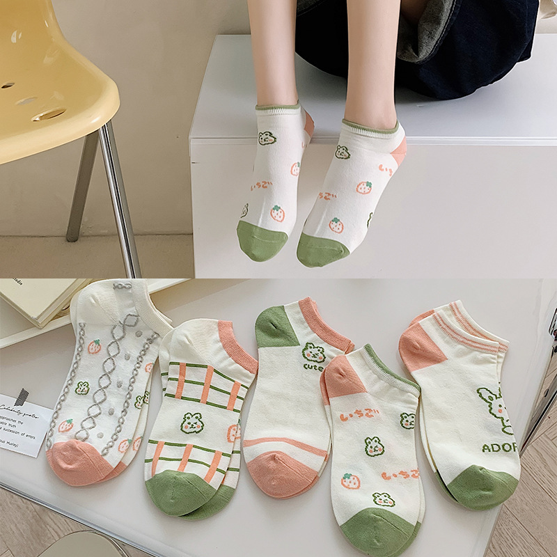 Spring and summer socks women lovely rabbit shallow mouth socks Japanese low top breathable cotton socks women socks a generation