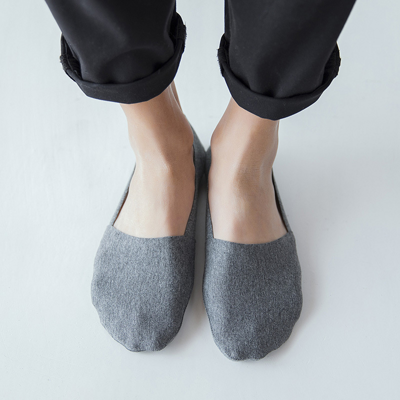 A05 Standalone packaging New men's invisible socks Cotton socks low-top shallow-mouthed anti-slip silicone modal cotton socks details Picture