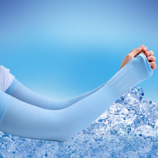 韩国冰袖女夏季薄款冰丝袖套防紫外线冰凉护臂露指套袖男士长款潮
