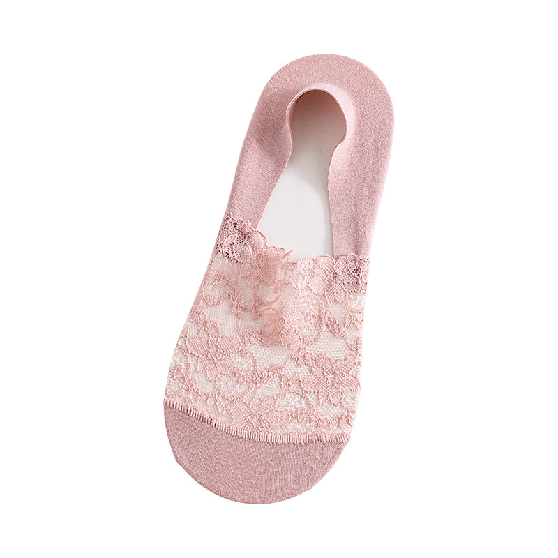 Spring and summer invisible socks, women's lace boat socks, anti-slip and non-dropping, and shallow-mouthed cotton-soled high-end women's socks sent by the manufacturer Item Picture
