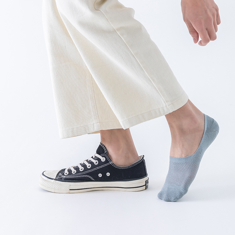 Men's summer invisible socks, solid color casual breathable cotton socks, low-top shallow mouth men's boat socks, one-piece delivery Specification image